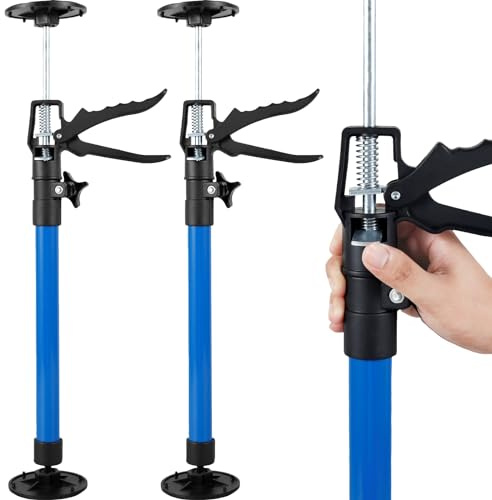 2 Stück Teleskopstütze 30–59 cm/50–115 cm, maximale Belastung 40 kg, Stützhalter, Teleskopstange, für Deckenmontage, Gipskarton 95–115 cm)