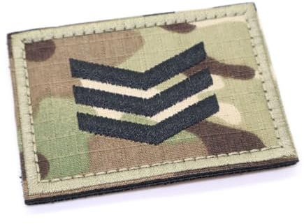 Multicam kamouflage rankning lapp insignier Sergeant Lance korporal badge broderad krok och ögla lappar armé militär MTP EMS EMT Camo (Sergeant)