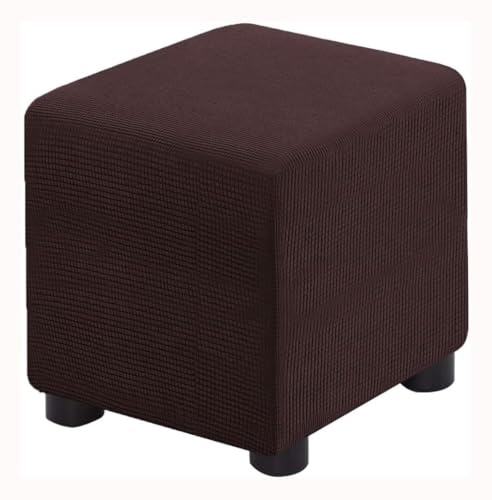 Funda elástica Cuadrada for otomana (35 x 35 cm, 40 x 40 cm, 50 x 50 cm, 60 x 60 cm, 100 x 100 cm). Personalizable en Tallas S, M, L, XL y XXL.(Dark Brown,S)