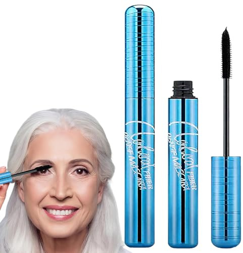 YOFDAL Mascara Waterproof Noir, Volume Effet Faux Cils et Longueur, Hypoallergénique Cosmétique Longue Durée Résistant aux Taches,Cadeaux pour les Femmes âgées