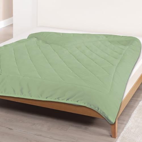 Delindo Lifestyle Piumino 135 x 200 cm, verde, facile da curare, trapunta Dream Colour, estivo, sottile, leggero, Oeko-TEX Standard 100, adatto agli allergici