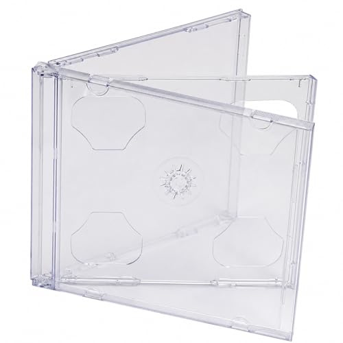 10 x Dragon Trading Clear Double CD DVD Blu Ray Disc CD Cases, Jewel Cases - Protect Your Discs - Holds 2 Of Any Format Discs. Ideal Replacement for Broken Music Disc Cases. [Pack of 10]