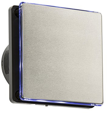 Knightsbridge EX004T LED Backlit Extractor Fan with Overrun Timer in Stainless Steel with Black Insert, 40.0 mm*156.0 mm*156.0 mm