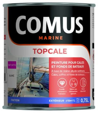 TOPCALE COMUS Peinture pour cale, pont et fond/Monocomposant Blanc 0.75Litre