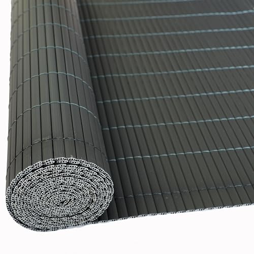 ESTEXO PVC Sichtschutzmatte aus Kunststoffröhrchen Grau 0,80 x 5 m