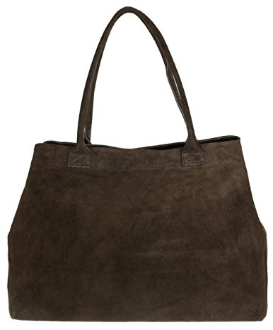 Girly Handbags Womens Expandable Italian Suede Leather Shoulder Bag (Coffee)