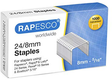 Rapesco 1456 Typ 24/8 mm (No.16) Verzinkte Heftklammern, 1000 Stück