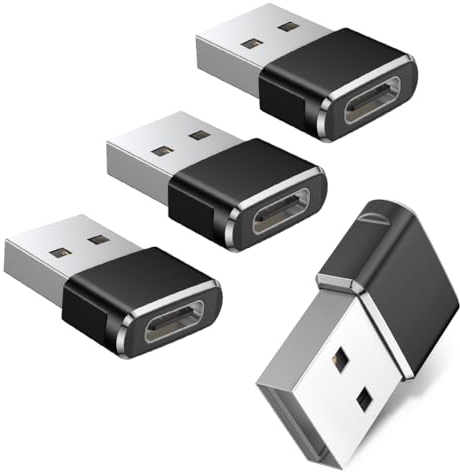BASESAILOR Adaptateur USB C Femelle vers USB Male pour iPhone 17 16 Pro Max 4Pack,Convertisseur Chargeur USB vers USB C pour Apple 15 Plus,iWatch 11,iPhone 14 13 12,iPad Mini 7,Samsung Galaxy S25 S24