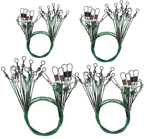 OriGlam 40 Piezas de Cables de Pesca Líderes, 30 Libras de Prueba de Acero Inoxidable Resistente, Línea de Pesca