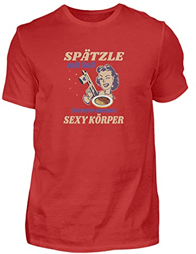 Spätzle avec sauce – Proverbes souabes – Schwaben Cadeaux – T-shirt pour homme, rouge, L