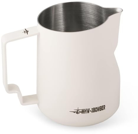 MHW-3BOMBER Pichet à mousser à lait expresso en acier inoxydable avec bec rond P6006W 450 ml