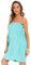 Ymmchy Sauna Frottee Bademantel Damen Saunatuch Saunakilt mit Druckknöpfen, Tasche und Gummizug Blau XL