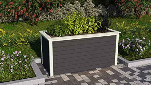 Chillroi® Karibu Hochbeet Pflanzkasten Frühbeet Gartenbeet in verschiedenen Ausführungen (890x1730x820 mm in grau)