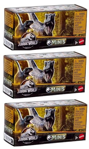 Jurassic World Dinosaurs Minis Surprise - Confezione da 3 scatole di dinosauri