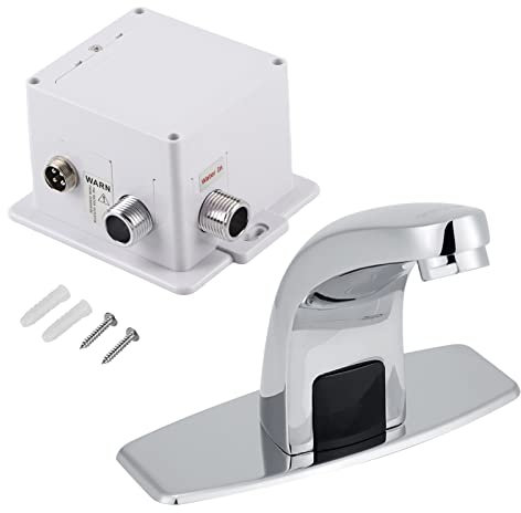 Rubinetto Automatico con Sensore a Infrarossi, Resistente, Design Elegante, Finitura Cromata, Adatto per Uso Domestico e Commerciale
