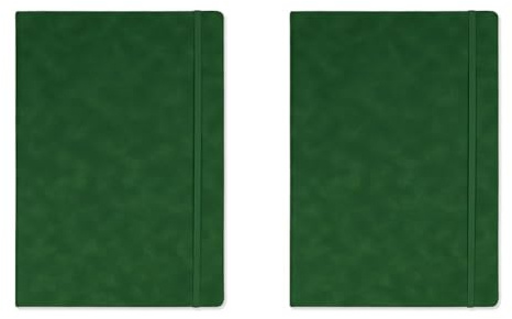 Silvine A4 Executive Hardback Notebook/Journal Green. 160 Lined Pages of 90gsm Premium Ivory Paper, British Racing Green (198BRG) (Pack of 2)
