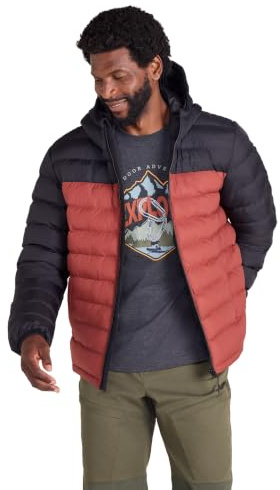Mountain Warehouse Season Mens Padded Puffer Jacket | Lightweight & Water Resistant Hooded Coat, Tested to -30C, Insulated to keep Warm, Ideal for Winter, Light Rain, Walking