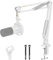 MAONO Brazo Micrófono, Ajustable suspensión micrófono, para podcastin, juegos, streaming y grabaciones, con abrazadera de mesa y adaptador de 3/8 a 5/8, BA20 Blanco