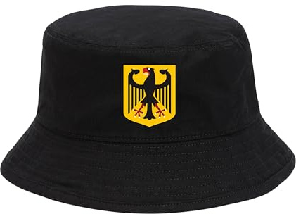 Deutschland Hut EM Fußball 2024 Herren Damen Anglerhut Fischerhut Bucket Hat Europameisterschaft Germany Fanartikel DE Public Viewing EM Deko Kappe Mütze Männer Frauen Fussball Adler Wappen