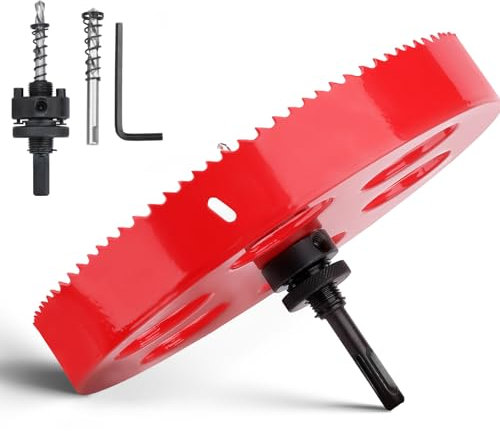 Sierra de corona de 210 mm, HSS de madera, con vástago SDS Plus y vástago hexagonal, corona de perforación para madera, paneles de yeso, plásticos