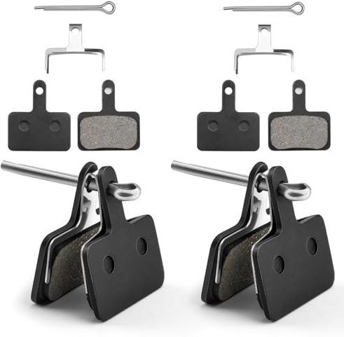 GlasFlength Bremsbeläge Fahrrad für Shimano 4 Paar, Scheibenbremsbeläge für B01S B05S High Performance Bike Beläge Halbmetall Leise Resin für M515 C601 M415 M475 M495 M465 M510 M525 M575 M375