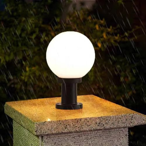 Mengjay Impermeabile Giardino Cancello Parco Paesaggio Lampione stradale Recinzione Stigma Prato Lampione Lampioncino,E27 Paletto da Esterno Alluminio Luce a Colonna Impermeabile Patio (∅20CM)