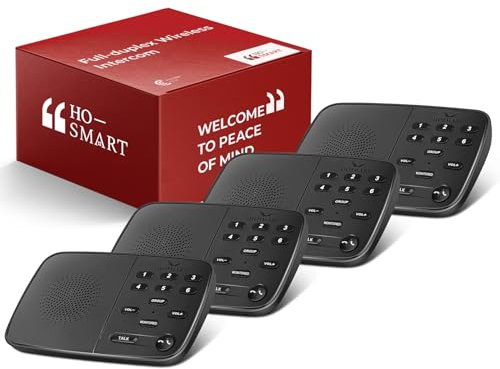 Hosmart UltraSpeak Pro Intercom sans fil pour la maison, 2024, système d'interphone sans fil full duplex pour entreprise, intercom de pièce à pièce, intercom bidirectionnel en temps réel avec portée