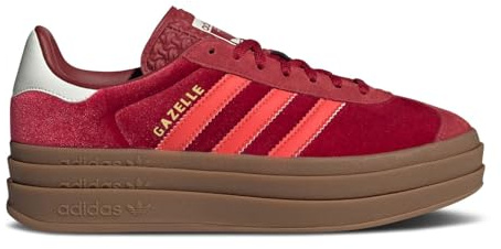 Adidas Gazelle Bold - Sneaker da donna in velluto rosso chiaro, taglia 36, Velluto rosso chiaro, 38 2/3 EU