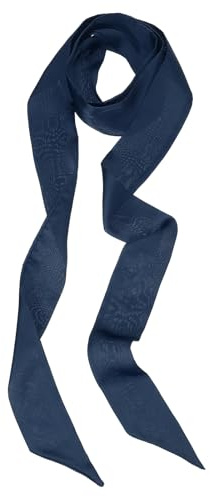 PATIKIL Écharpe Ruban Élégante, Écharpe Skinny de Couleur Unie Pure Longue Foulard en Soie Cravate de Cou Ceintures Bandeaux Foulards pour Cheveux Ruban pour Femmes, Bleu Marine