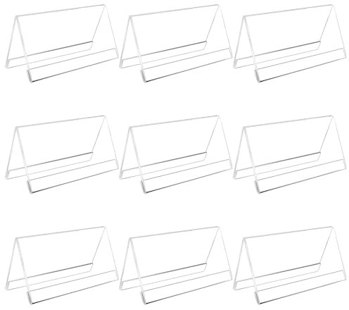 Jortmrd 9 Pièces Porte Etiquette Acrylique Signe D'affichage Porte Etiquette 9x6cm Prix Transparent Support D'affichage de Prix en Acrylique Signe Nom Porte Cartes