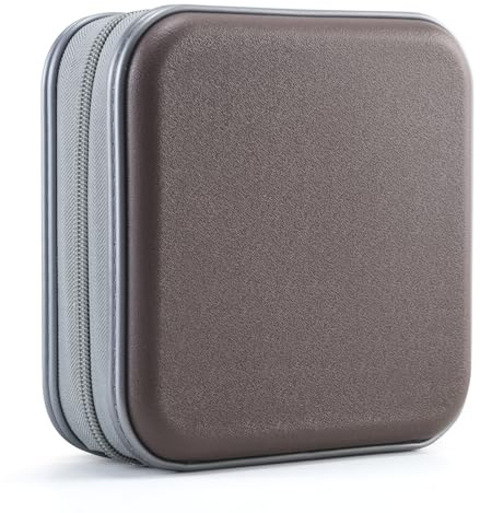UENTIP Étui de Rangement en Plastique Rigide pour CD et DVD Capacité CD (café, 48 Capacité)