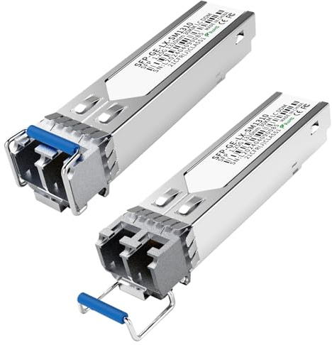 2er-Pack 1.25G SFP LC Modul 1000Base-LX Singlemode Transceiver (SMF, 1310nm, 20km, DDM) – Kompatibel mit Cisco GLC-LH-SMD, Ubiquiti UniFi, Meraki, Fortinet, Mikrotik, TP-Link, Netgear, Aruba u.v.m.
