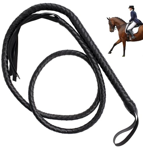 Xoeryoy ridning beskära 180 cm lång läder häst piska lätt och bekväm hästbeskärning med halkfritt handtag bärbar svart ryttarism piska &