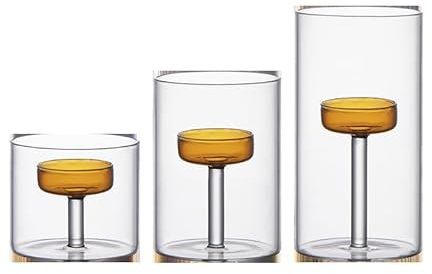 GOEDCH Photophore en verre : 4 pièces bougeoirs en verre transparent, petit bougeoir cylindrique pour table de Noël, photophores en verre pour décoration de table, Noël, décoration de mariage