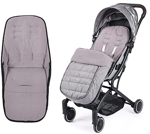 Sac de couchage d'hiver imperméable pour poussette - Coussin de siège de poussette - Chaud et coupe-vent - Housse de poussette - Tapis de rembourrage noir amovible - Taille unique