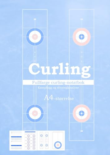 Curling Fullfarge curling-notatbok Kamplogg og strategianalyse A4-størrelse