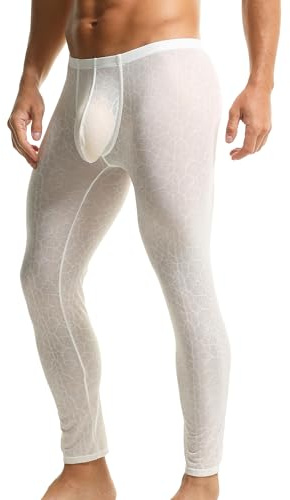 YUFEIDA Men's Sheer Soft Legging Pants, Running Yoga Workout Casual Sports Long Pants, Lightweight Muscle Fit Stretchy Trousers Basic Activewear Leggings for Men