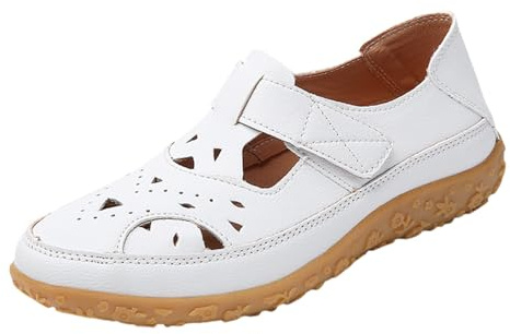 Générique Chaussures à Scratch Femme à Bout fermé Pieds Larges Confortable Semelle Douce et Coussinée Antidérapantes Légères Usage Quotidien Bureau