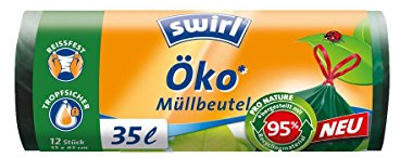 Swirl Öko Mülleimerbeutel mit Zugband 35l, 12 Stück