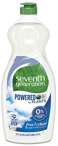 Seventh Generation Dish Liquid Soap, Free & Clear, 25 oz (Packaging May Vary)