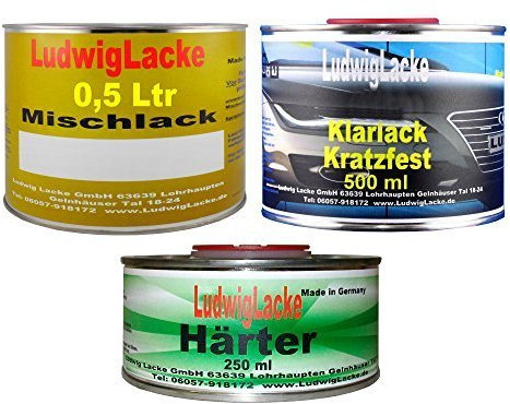 LudwigLacke RAL Set Sambabraun Farbcode LZ8P oder K3 Baujahr 1995-2004 Perleffekt Lack 0,5 Liter spritzfertiger Basislack 0,5 Liter Klarlack und 0,25 Liter passender Härter