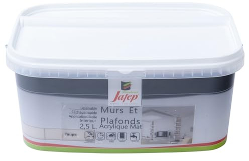 Jafep 12983 Wand- und Deckenfarbe, Acryl, matt, Taupe, 2,5 l