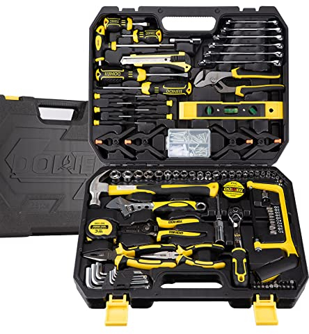 DOWELL Juego de herramientas mecánicas, llave de tubo, juego de herramientas de reparación automática, juego de herramientas de mano de 168 piezas, caja de herramientas de almacenamiento