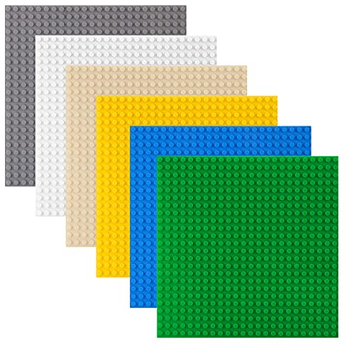 shineFinder 6 baseplate Set Building board Compatible with Lego, 7.5x7.5, Base Plates with 24 x 24 studs, Construction Toy for Children (6 Pieces)