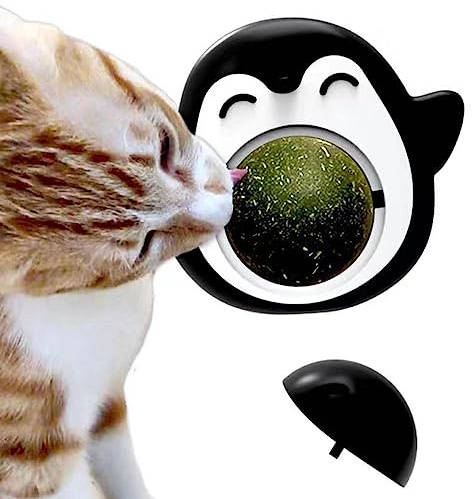 Deno Cat Catnip Ball - Simpatici Giocattoli con Palline di gatta a Forma di Pinguino - Catnip Balls, Cat Wall Treats, Cat Toys per alleviare la noia Riduce la Pressione