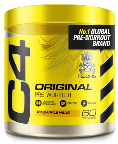 C4 Original Beta Alanine Sports Nutrition Bulk Pre Workout Powder for Men & Women | Best Pre-Workout Energy Drink Supplements | Creatine Monohydrate | Pineapple | 60 Servings