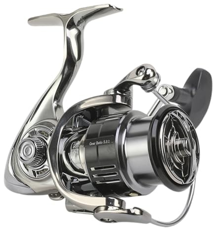 Fishing Reel in Mare, Mulinello da Pesca a Tamburo Fisso, Mulinello Liscio Ultra Potente 12/14 kg in Alluminio con Suono di Allarme da 50 dB per Acqua Salata e Acqua Dolce
