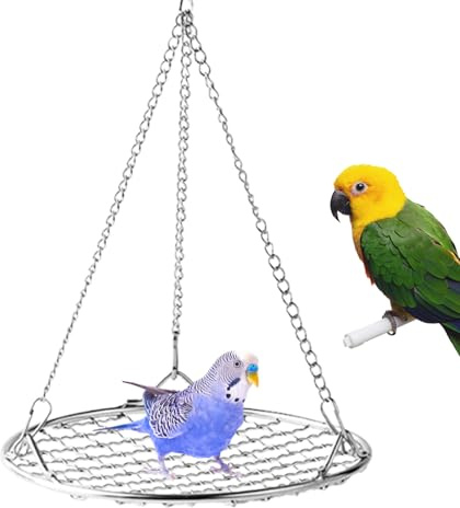 Altalena per uccelli | Altalena per parrocchetti – in acciaio antiruggine a prova di masticazione, letto rimovibile con design a griglia di raffreddamento per riposo, gioco, cortile, patio