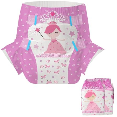 CutiePlusU Disposable Printed Nappies Diaper Sample 2 Count for Men Women L | Maximum 5000ML Overnight Absorbency(95-120cm)