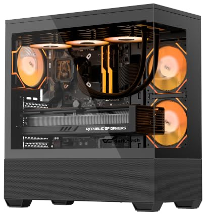darkFlash DS900 Air ATX PC Case, 3 Pre-Installed Fans, Black
